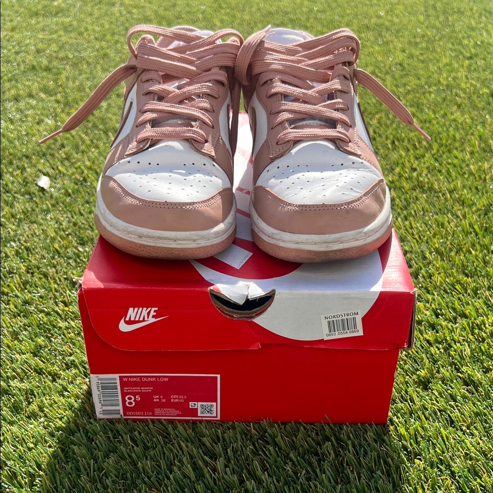 Nike Dunk Low in Blush and White